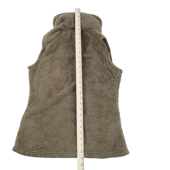 Kuhl Flight Vest Women Small Brown Deep Pile Sherpa Fleece Full Zip Hidden Hood - Picture 11 of 12